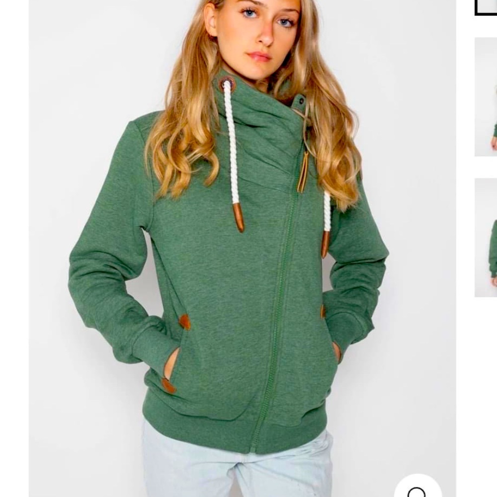 Womens Wanakome dark green side zip